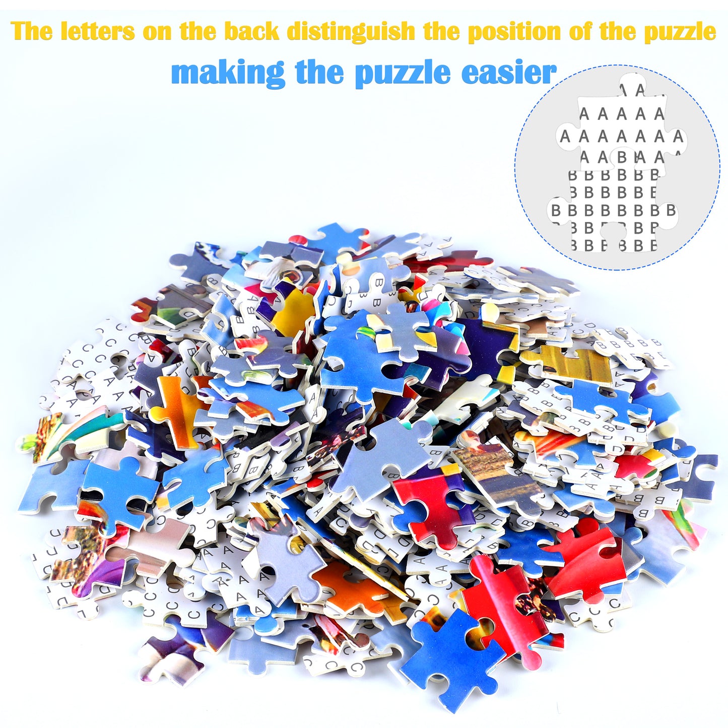 3D-PUZZLEV 2000 Pieces Jigsaw Puzzles for Adults Hot Air Balloon and Aegean Sea Jigsaw Puzzles Fun Jigsaw Puzzles for Family, 27.6 x 19.7 Inches