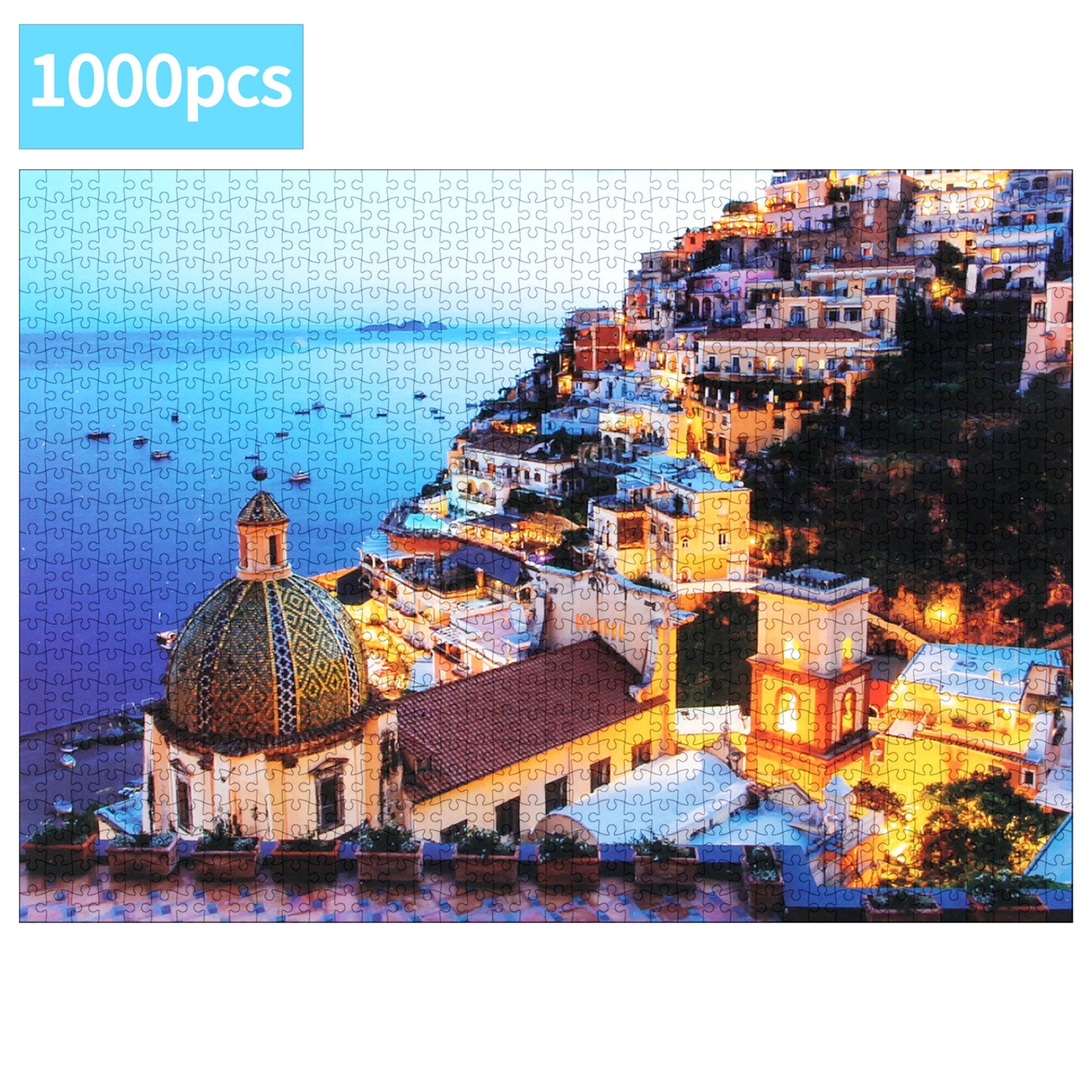 3D-PUZZLEV 2000 Pieces Jigsaw Puzzles for Adults Hot Air Balloon and Aegean Sea Jigsaw Puzzles Fun Jigsaw Puzzles for Family, 27.6 x 19.7 Inches