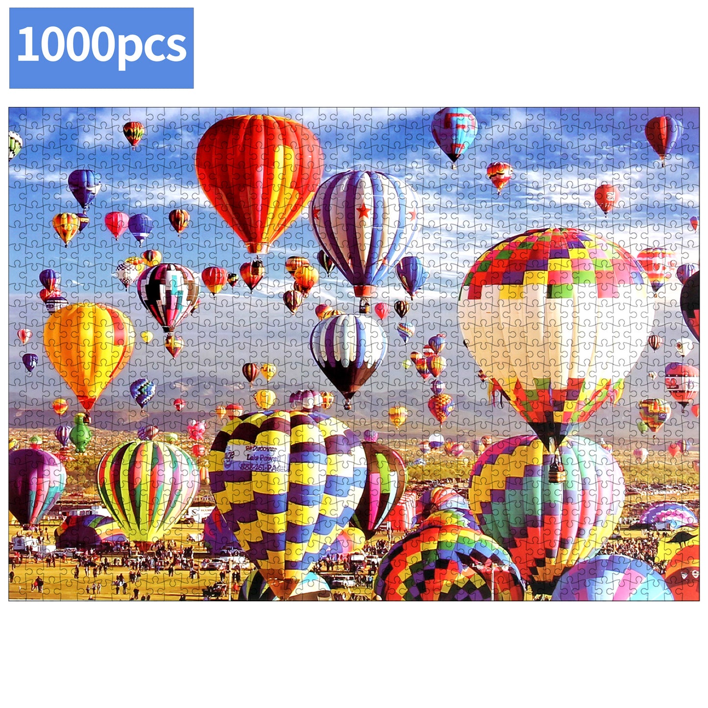 3D-PUZZLEV 2000 Pieces Jigsaw Puzzles for Adults Hot Air Balloon and Aegean Sea Jigsaw Puzzles Fun Jigsaw Puzzles for Family, 27.6 x 19.7 Inches
